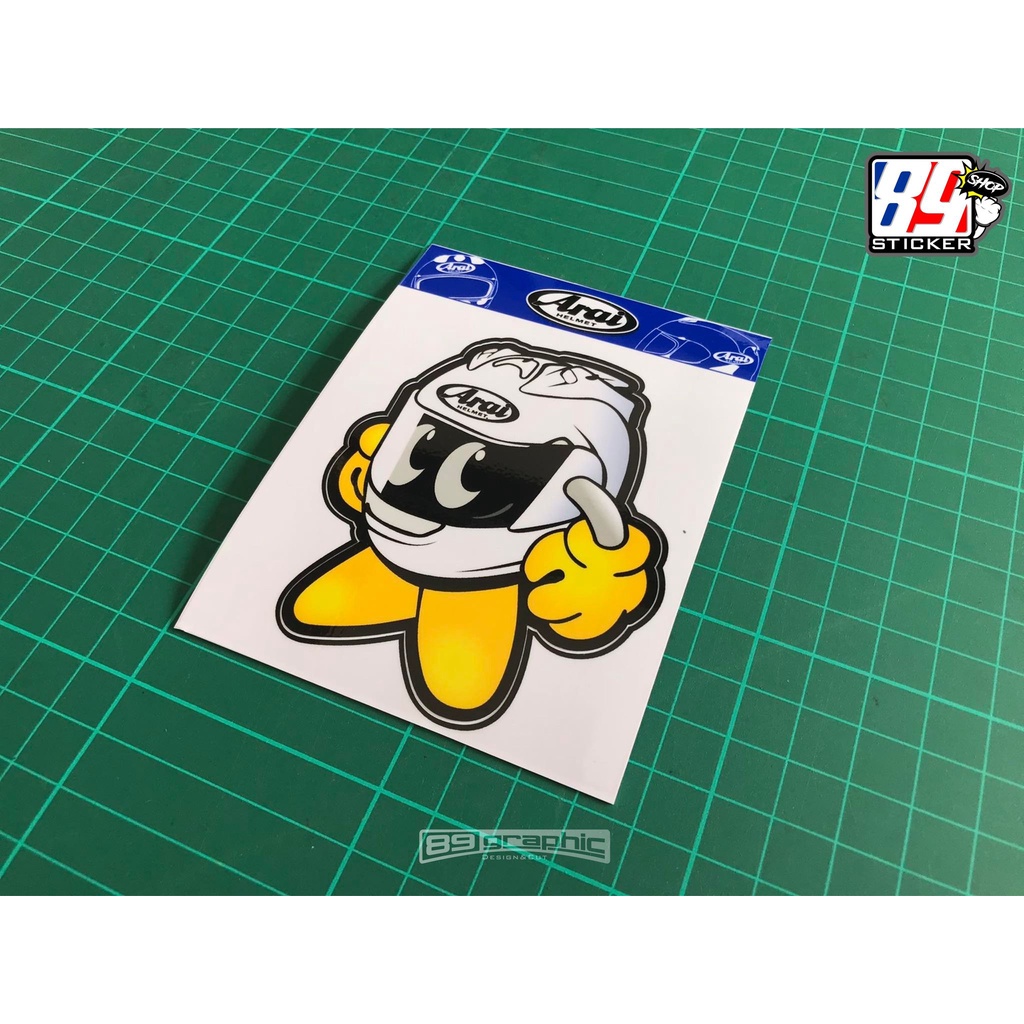 สติกเกอร์ ตัวการ์ตูน มด93,หมวกArai,VP racing สำหรับแปะมอไซค์ ขนาด8x8cm. มีให้เลือก3แบบ