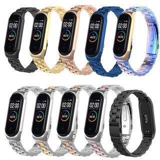 สายนาฬิกาข้อมือ ชนิดสเตนเลส สำหรับ Xiaomi Miband 3/Mi Band 4 Smart