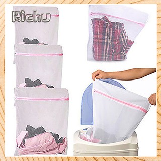 Richu_ถุงตาข่ายซักผ้า มีซิป สําหรับชุดชั้นใน ถุงเท้า