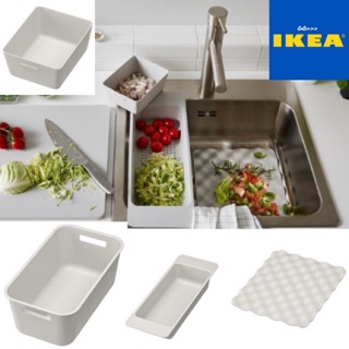 GO_IKEA {พร้อมส่ง+แท้💯%} GRUNDVATTNET กรุนด์วัตต์เนตตะแกรง/กระชอน, เทา, ตะแกรงคว่ำจานอิเกีย, แก้ว, ล้างผักผลไม้