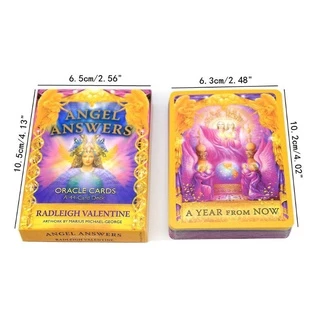 Folღ Angel Answers ไพ่ทาโรต์ ออราเคิล 44 ใบ ครบสำรับ ภาษาอังกฤษ แนวลึกลับ สำหรับทำนายดวงชะตา เล่นเกมกระดาน ปาร์ตี้กับครอบครัว เพื่อน