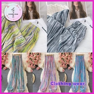 ** พร้อมส่ง ** กางเกงอัดพลีท กางเกงขายาว ขาปล่อย ขาจั๊ม กางเกงแฟชั่น ใส่สบาย