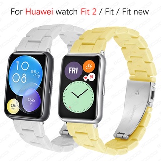 สายนาฬิกาข้อมือเรซิ่น สีแคนดี้ แบบเปลี่ยน สําหรับ Huawei watch FIT 2 FIT FIT