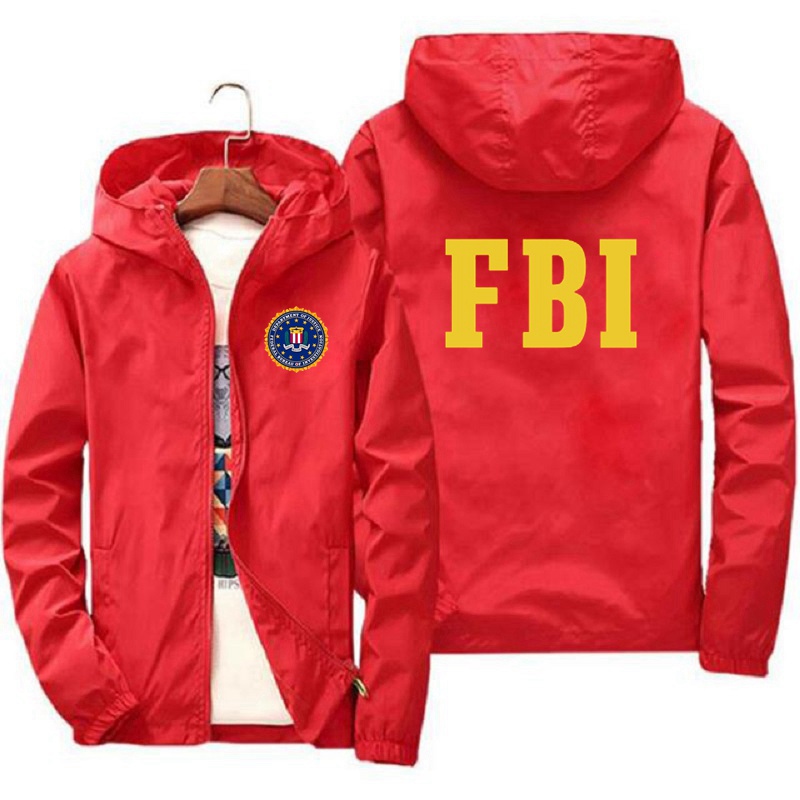 fashion Zipper Men women Hoodies Jacket FBI Print sport hip hop Casual ...