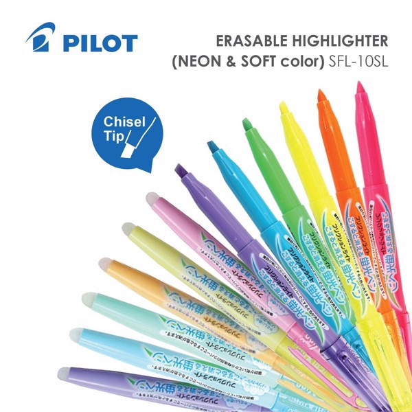 Pilot Frixion Hightlight Erasable Pen Japan
