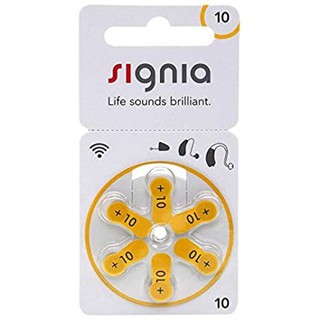 ถ่านเครื่องช่วยฟังยี่ห้อ Signia เบอร์ 10 (สีเหลือง)