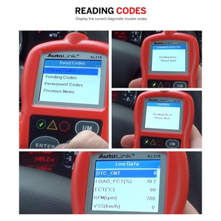 Autel AutoLink al319 เครื่องสแกนเนอร์อ่านโค้ดอัตโนมัติ OBD2 al319 PK elm327 ML319