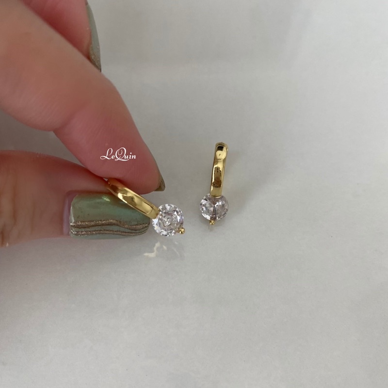 mini hoop earrings (titanium steel + 18k gold earrings)