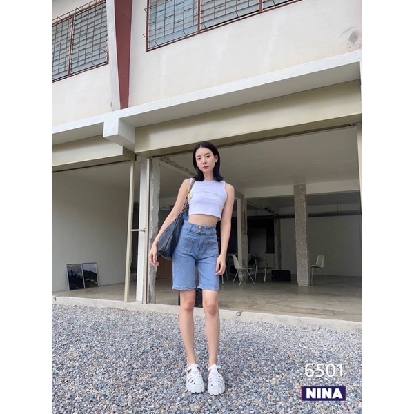 NN-ST  6501 กางเกงยีนส์ขาสามส่วนผ้ายืดหยุ่นงานดี  แต่งขอบยื่นกระดุมทองเอวสูงปรี๊ด เก็บทรงเก็บ ราคา ถูกที่สุด ดีลบีเคเค แกลเลอรีภาพที่ 7