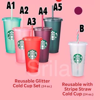 [✔️ของแท้!!] 🔥🥤 แก้ว Reusable Starbucks 24 ออนซ์ 📌 แถมฟรี! แปรงล้างหลอดทุกใบ