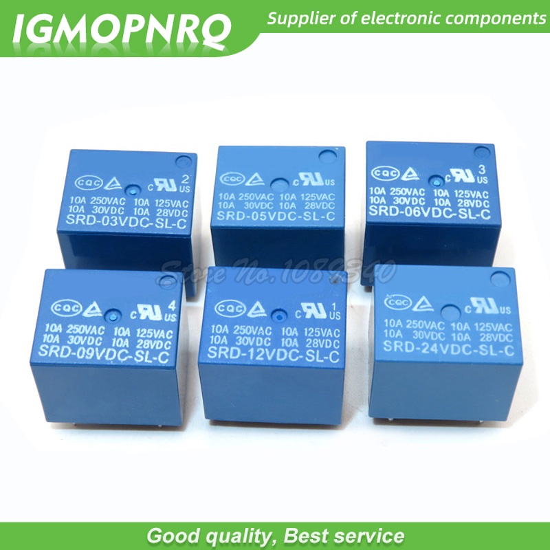 รีเลย์ SRD-03 05 06 09 24 12VDC-SL-C 5PINS 3V 5V 6V 9V 24V 12V IGMOPNRQ 5 ชิ้น