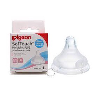 PIGEON พีเจ้น จุกนมPigeonเสมือนนมมารดา รุ่นพลัส SofTouch Peristaltic PLUS ไซส์ SS(8851973052822)