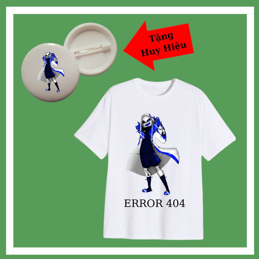 เสื้อยืดแขนสั้นเด็กผู้ชายพิมพ์ลาย Error 404 Sans เสื้อยืดผ้าฝ้ายสีสันสดใส Error 404 Badge