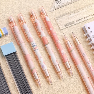 Peach Pencil ดินสอกดลายลูกพีช และไส้ดินสอ HB 100 ไส้