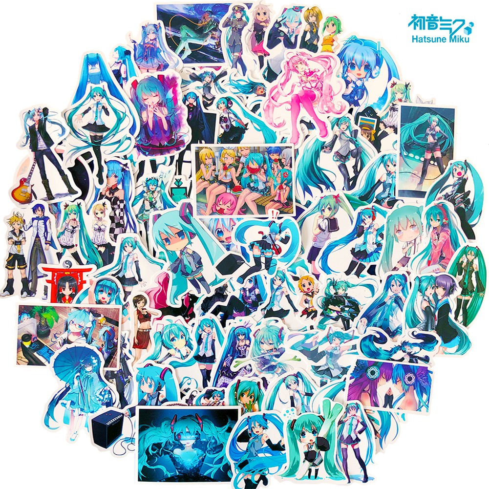 Y&P| Hatsune Miku สติกเกอร์กันน้ำรูปแบบที่แตกต่างกัน, 100 ชิ้น