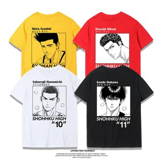 เสื้อยืด Slam Dunk Co-branded เสื้อยืด Sakuragi ดอกไม้แผนที่ Mitsui Shourukawa Maple Sendo บาสเกตบอลผ้าฝ้ายแขนสั้นผู้ชาย