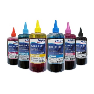 Hi-jet หมึกเติม Inkjet Refill Ink (E) 500 ml. (เลือกสีได้)