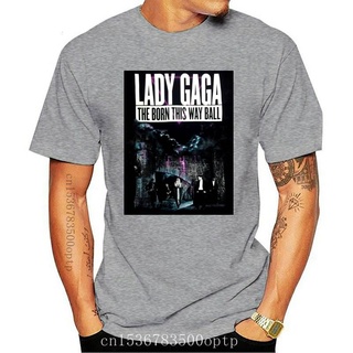 เสื้อยืดผ้าฝ้ายพิมพ์ลายแฟชั่น ขายดี เสื้อยืดลําลอง แขนสั้น พิมพ์ลาย GAGA The Born this Way Ball Concert สีดํา NKciob97EN