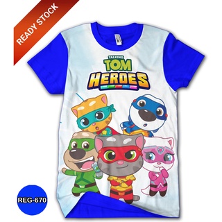 เสื้อยืด พิมพ์ลาย My Talking Tom Hero Dash 3D สําหรับเด็ก REG-670