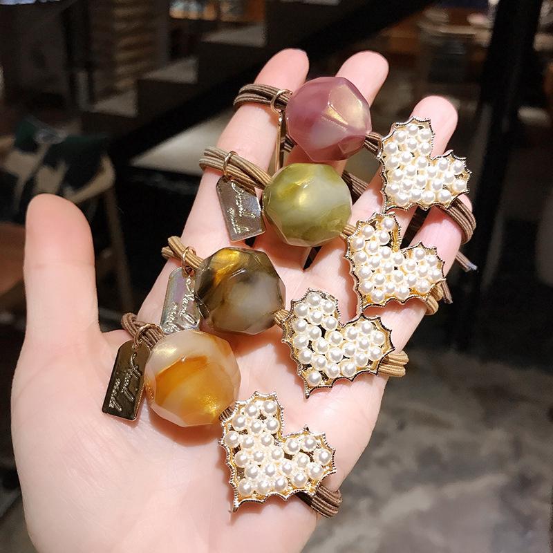 สร้อยข้อมือแหวนคาดผมสไตล์เกาหลีสีแดง