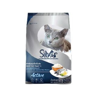 อาหารแมวชนิดเม็ด Silver (ซิลเวอร์) อาหารแมวเม็ด อาหารแมวเม็ด ถุง 1kg (ตักแบ่งขาย)
