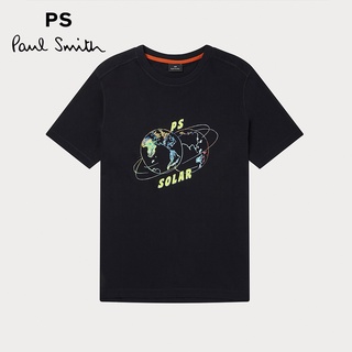 เสื้อยืดแขนสั้น พิมพ์ลาย PS Paul Smith ป้องกันแดด สีดํา สําหรับผู้ชาย