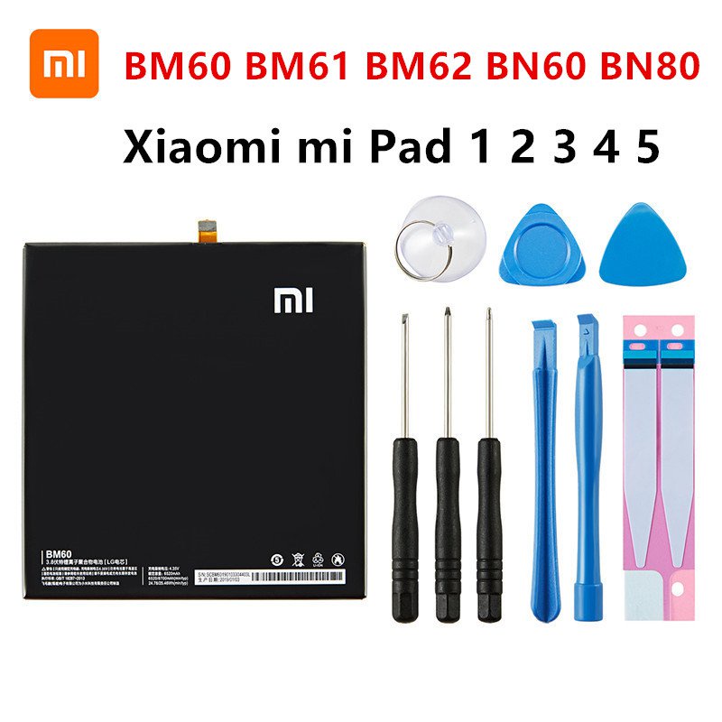 Xiao mi 100% Orginal BM60 BM61 BM62 BN60 BN80 Tablet Replacement Battery For Xiaomi Pad 1 2 3 4 5 Mi