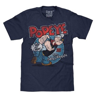 เสื้อยืดโอเวอร์ไซส์เสื้อยืดลาย Popeye The sailorman แฟชั่นสำหรับผู้ชายS-3XL