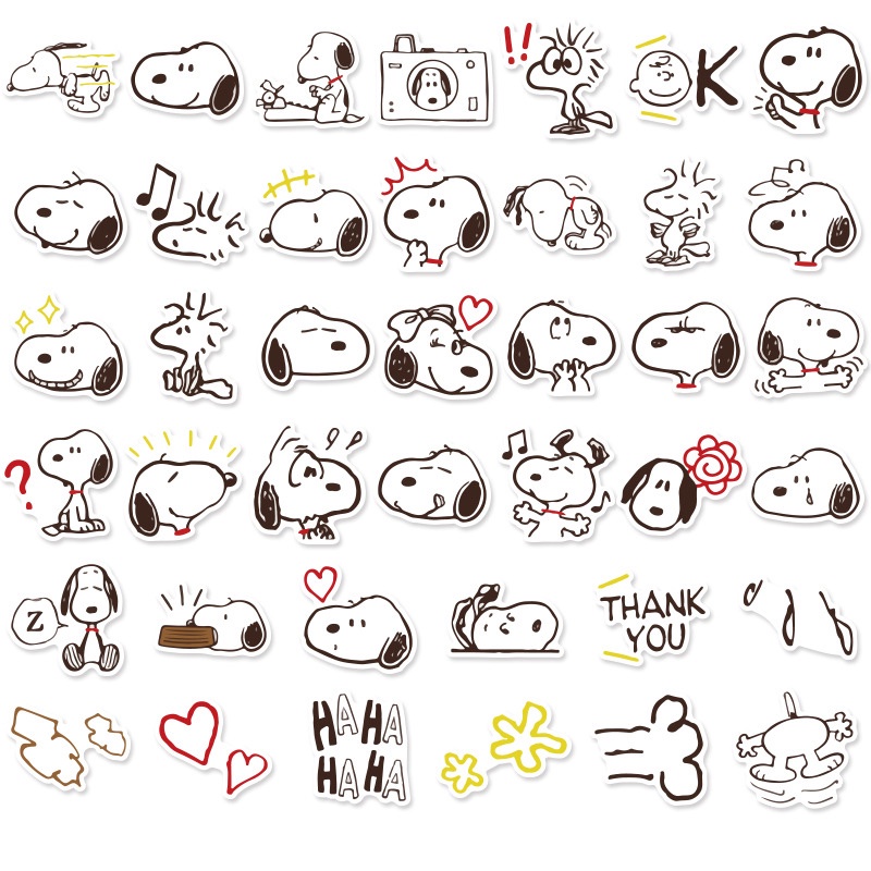สติ๊กเกอร์กันน้ําลายการ์ตูน Snoopy น่ารัก 40 ชิ้น (2)
