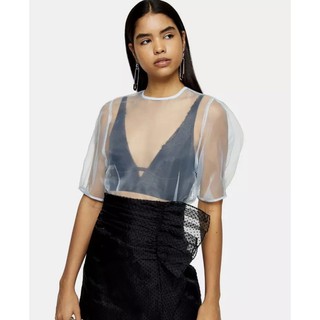 Topshop เสื้อ Organza รุ่น 13R66RBLE สีฟ้าอ่อน