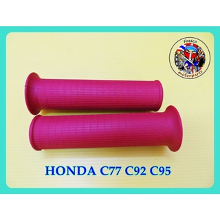 ปลอกแฮนด์ HONDA C72 C77 C92 C95 สีแดง hand grip rubber