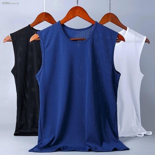 Men Ice Silk Vivid Microfiber Singlet Tank Top Sleeveless Sports Fitness