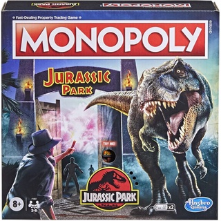 Hasbro Gaming Monopoly Jurassic Park Edition Board Game Includes T. Rex Token with sounds ของแท้