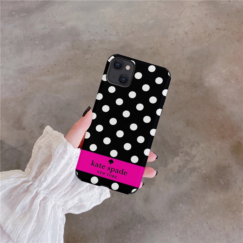 พร ้ อมสต ็ อกคุณภาพสูง Kate Spade TPU สีดํา Hard Case Cover เคส IPhone สําหรับ IPhone 13 Pro Max IPhone SE 7 8 Plus X XR XS Case Cover