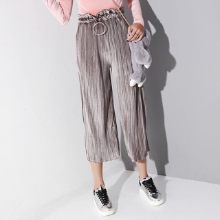 Velver ring pleated pants