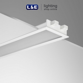 L&amp;E โคมไฟฝังฝ้า 2 หลอด MI/PRF/OT-XXLED-T8/RAL9016 รุ่น LRSTP300