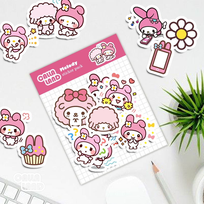Calla Land 15 ชิ้นสติ๊กเกอร์แพ็ค [MELODY] Aesthetic Journal Decoration Planer ไดอารี่สมุดภาพ