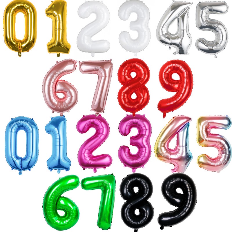 32นิ้วทองไล่โทนสีกุหลาบทอง0-9จํานวนลูกโป่งฟอยล์งานแต่งงานงานเลี้ยงวันเกิดลูกโป่งอุปกรณ์บ้าน