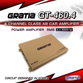 เเพาเวอร์แอมป์ CLASS AB ขับกลางแหลม 4ch GT-460.4 5000 W งานแบนGRATIA ขับกลางแหลมเสียงชัดใสไม่แตกพร่า เพาเวอร์แอมป์