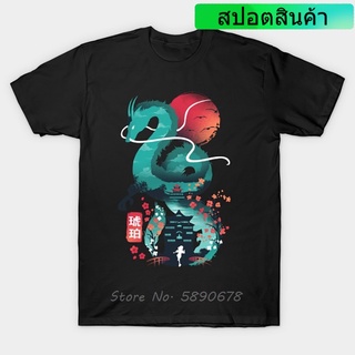 เสื้อยืด ลายการ์ตูนอนิเมะ Haku Ukiyoe T Spirited Away สไตล์ญี่ปุ่นเสื้อยืดอินเทรนด์