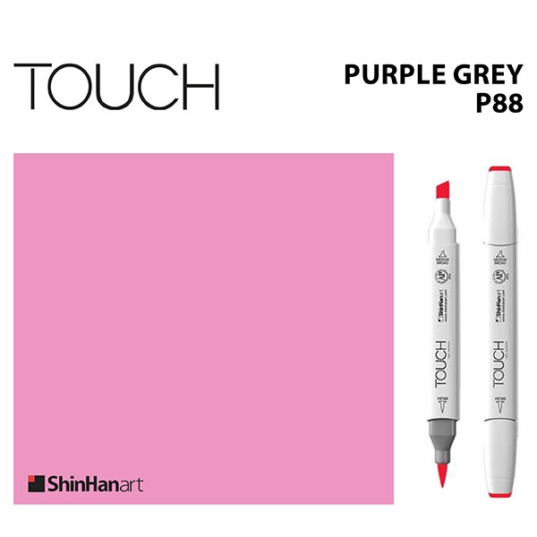 TOUCH TWIN BRUSH MARKER P88 (PURPLE GREY) / มาร์คเกอร์หัวพู่กัน-หัวตัดขนาดกลาง รหัส P88 (PURPLE GREY