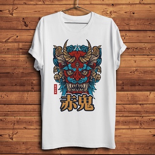 ขายดี!เสื้อยืดลําลอง ผ้าฝ้าย แขนสั้น พิมพ์ลายอนิเมะ AKAONI Red Ogre Totems สไตล์ญี่ปุ่น แนวสตรีท เหมาะกับฤดูร้อน สําหรับ