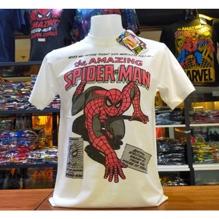 เสื้อยืดMarvel_ลิขสิทธิ์แท้ลายSpiderman.สีขาว(mvx-073)