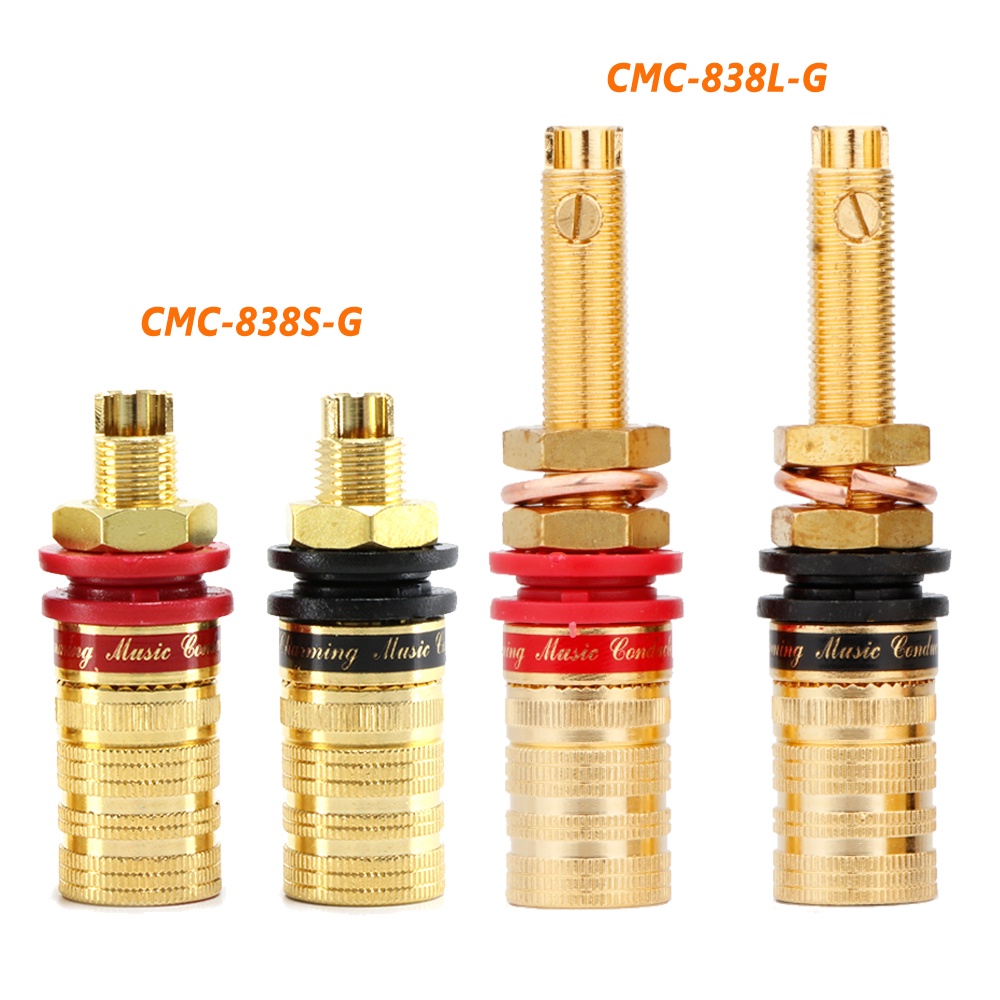 CMC-838L-G 838S-G High End OFC Brass Speaker AMP Binding Post Female Banana Jack Socket Connector Gold Plated Hifi Audio