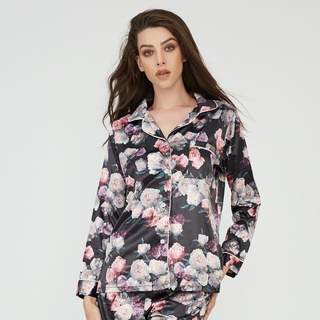 Kyra Kayla Pajamas เสื้อเชิ้ตแขนยาว (ไม่รวมกางเกง) KOL-347-6/BK