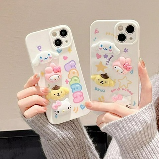 💖New 💖iPhone 14 13 12 11 Pro Max เคส for เคสไอโฟน11 น่ารัก บางเบาพกพาง่าย การ์ตูน ซานริโอ้ เรียบง่าย Case