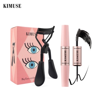 Kimuse 2in1 มาสคาร่าอายไลเนอร์ กันน้ํา + ที่ดัดขนตา สีดํา 2 ชิ้น