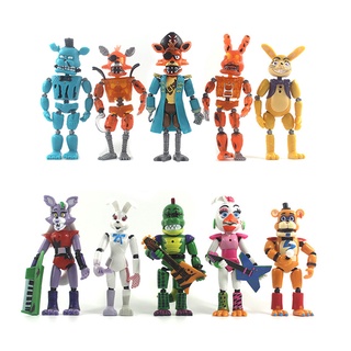 5pcs/set Five Night At Freddy Fnaf Anime Figure Assembling Toys Cute Bonnie Bear Action Figure Pvc Model Freddy Toys Gifts