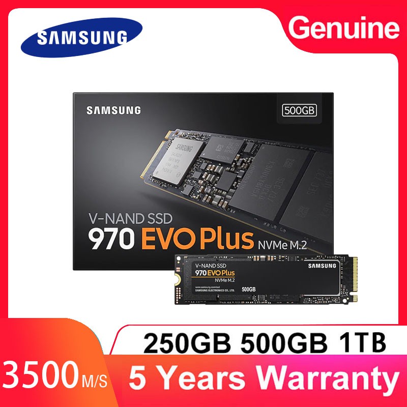 ฮาร์ดดิสก์：SAMSUNG SSD 970 evo lus M. 2 NVMe 250GB 500GB 1TB nvme cie ...