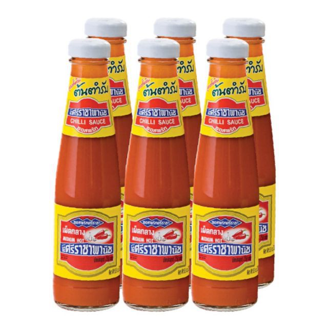 ศรีราชา ซอสพริก เผ็ดกลาง ขนาด 250กรัม/ขวด ยกแพ็ค 6ขวด Sriracha Chilli Sauce